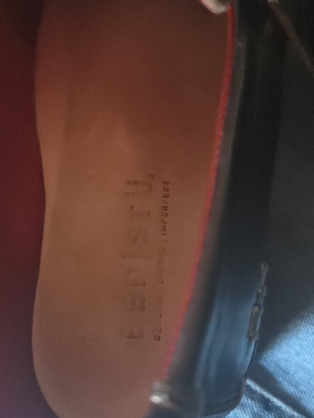 BED|STU Black Leather Platform Monk Strap Loafers with Red Lining - Picture 3 of 6